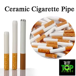 Barato cigarro Cerâmica Hitters Amarelo Filtro Cor Cig Em Forma de Tubulação de Erva de Tabaco de Alta Qualidade Design de Cerâmica Fácil de Usar Acessórios de Fumo