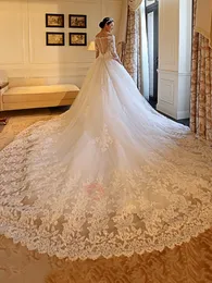 Vestido de Noiva Długie Rękawy 2018 Suknie ślubne 2017 Plus Rozmiar Modest Aplikacje Off The Ramię Suknie Ślubne Weding Robe de Mariage