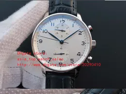 Fabrikverkauf Luxuxarmbanduhren IW371411 Japanische Quarz mechanische Herrenuhr Uhren 42mm weiße Zifferblatt Chronograph Uhr