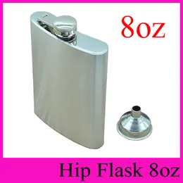 8oz Stainless Steel Hip Flask With Funnel Outdoor Portable Flagon 8 Ounce Hip Flasks Whisky Alcohol Stoup Wine Pot Wholesale