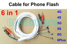 6 i 1 Reparation Professionell DC Power Line Supply Flash Telefonrot Systemet 100cm strömtest Blinkningskabel för 4 g 4S 5G 5S 6g 6Plus 20st