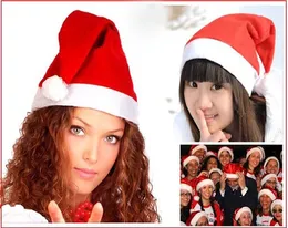 Dhl شحن مجاني جديد تأثيري قبعات عيد الميلاد سميكة جدا لينة أفخم سانتا كلوز قبعة 26 * 35 سنتيمتر لطيف الكبار عيد الميلاد كاب عيد الميلاد لوازم 300