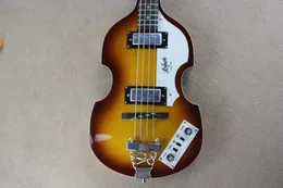 McCartney Hofner H500 / 1-CT Współczesne skrzypce Deluxe Bass Vintage Sunburst Gitara Electric Flame Maple Top Powrót 2 511b Stad Pickups