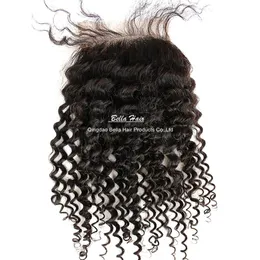 Kręcone koronki Zamknięcie Malaisya Peruwiańskie Indian Bresilien Couleur Naturel 1 sztuka Cheveux Extion Livraison Gratit Teindre Możliwa
