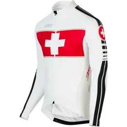 2024 Autumn Men Switzerland Cycling Jersey Tops Bicycle Exercise Bike Clothing Thin Wicking Jersey Long Sleeve 2XS-6XL