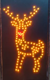 flashing christmas deer led sign large size 60cmx40cm free