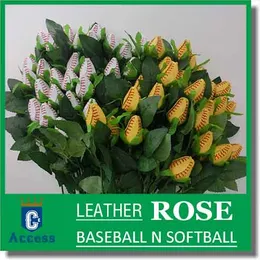 2017 costura de couro de beisebol softball rosa