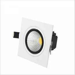正方形の陥凹LED調光対応ダウンライトCOB LEDダウンライト7W / 9W / 12W / 15W LEDスポットライト装飾の天井灯AC85-265V