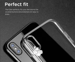 För Apple iPhone X Case Slim Transparent Soft TPU för iPhone X 8 7 6s Plus Cover Case Crystal Clear Back Ultra Thin