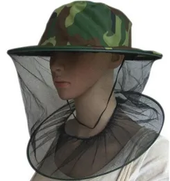 Camuflagem Apicultor Apicultor Anti-mosquito Bee Bug Insect Voar Máscara Cap Chapéu com Cabeça Net Malha Rosto Proteção Equipamento De Pesca Ao Ar Livre