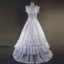 2024 weißes gotisches viktorianisches Partykleid aus Baumwolle, Marie-Antoinette-Zeit-Prinzessinnenkleid aus dem 18. Jahrhundert, Ballkleider für Frauen