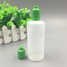 500pcs 120ml lequidボトルプラスチックドロッパー半透明のPE空のeジュースボトルカラフルな子供の証明タンパーキャップ