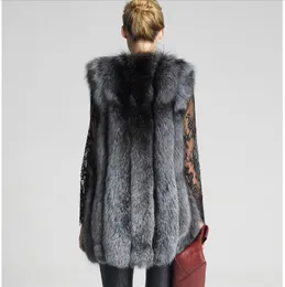 Partihandel-ny design 2016 mode vinter kvinnor päls väst faux räv kappa kvinna kappa västar jacka kvinnliga damer överrock storlek s-xxxxl