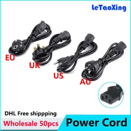 50 pcs CA Cabo de alimentação Cabo de mesa Monitor de desktop Computer Universal 3 Pong UE UK US AU Cabo 1.2M DHL Frete Grátis