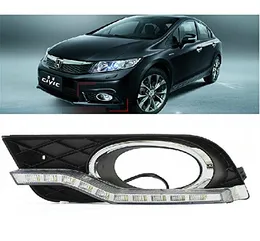 Auto-Tech 10-LED-Tag-Laufzeit-Nebel-Lampe Retrofit-Auto-LED-DRL-Kit für 2011-2013 Honda Civic Sedan Ninth-Generation