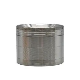 Multifunktionell rökning 4 delar 63mm 2.48 "Zinc Alloy CNC Metal Herb Grinder Crusher Tobacco Spice Pipe Chrom Chrom