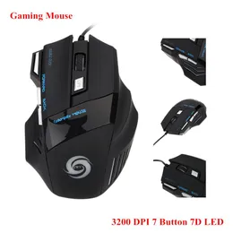 2016 Фабрика прямая продажа Новый Arrivel Professional 3200 DPI 7 Кнопки 7D LED Optical USB Wired Gaming Mice Mice для ноутбука PC