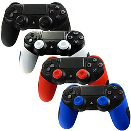 Custodia in gomma siliconica morbida a 5 colori Custodia in mezza pelle più spessa in silicone per controller PS4 PRO Slim