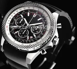 2016 Venda imperdível relógio cronógrafo masculino de alta qualidade cronômetro de quartzo preto pulseira de borracha relógios de data 204