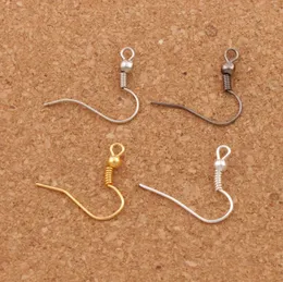 4Colors Copper Fish Clasps Hooks 15mm 200PCS / Lot Polish Ear Earring Hitta franska Fishwire L3107