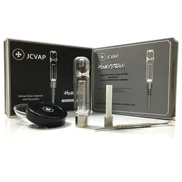 Jcvap honeystraw glass pipe kit Titanium Nail Quartz or Ceramic Tip Mini Glass Pipe Oil Rig HoneyStraw kit Concentrate smoking pipes