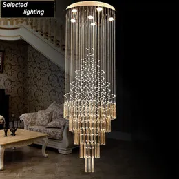 Lampe suspendue moderne en forme de goutte de pluie, luminaire de plafond en cristal, idéal pour un salon, des escaliers, AC110-240V