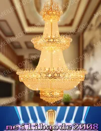 BE41 European Luxury Penthouse Villa Living Room Duplex Staircase K9 Crystal Chandeliers LED Rotating Hotel Lobby Pendant Lamp Lights