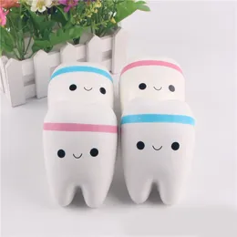 Nowość Squishy Tooth Slow Rising Kawaii 10.5 cm Soft Squeeze Cute Telefon komórkowy Pasek Zabawki Prezent Stresowy Zabawki Dla Dzieci Dekompresyjne Zabawki 150