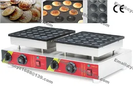 Frete grátis uso comercial não-stick 50 pcs 110V 220V elétrica holandês mini panquecas poffertjes máquina padeiro fabricante de ferro molde de ferro