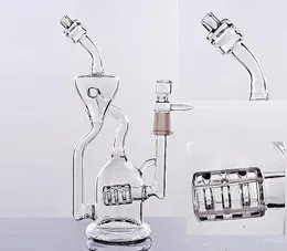 2022 Tree Recycler Triple Perc Glass Hookahs Water Pipes Bubbler 14.4mm Joint Hand Inline Ash Catcher Oil Rigs pulse glass bongs