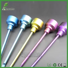 Titânio colorido Anodizado Prego 1 Furo Titanium Carb Cap Com Dica Plana Dabber 14mm / 18mm Titanium Dabber Domeless Titanium Pregos