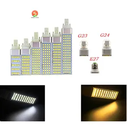 SMD 5050水平プラグライトE27 G24 G23 LEDコーン電球180逆レイアAC85-265V 5W 7W 9W 11W 13W LED照明屋内ランプ