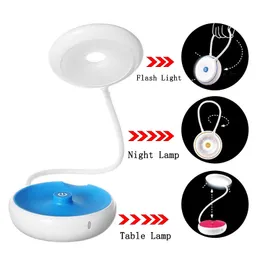 Justerbar tabellstudie Nattljus Flexibelt Touch Bedside LED Läsa skrivbordslampa Bekväma lampor 18LED USB 1200MA