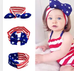 American Flag Headband 4th of July Independence Day Knotted Headband with Gair Bow American Flag Hair Accessories free shipping