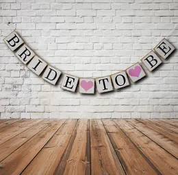 Bridal Prysznic Banner Banner Hen Night Panna młoda Banners Burlap Rustic Vintage Party Wiszące Dekoracji Flagi świąteczne Dostawy Gorący prezent