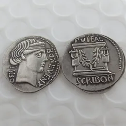 RM(08).Time of Julius Caesar 62 BC BONUS EVENTUS,Scribonia 8 Roman Silver Denarius Coin Free shipping