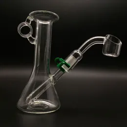 Mini bong in vetro da 4,0 pollici con giunto maschio da 10 mm mini Dab Rig con chiodo banger al quarzo da 2 mm di spessore Tubi dell'acqua in vetro