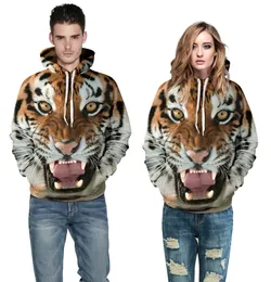 2017 Hot Selling 3D Tiger Digital Printing Men Women Loose Pullover Hoodies Sweatshirts Autumn Winter Warm Couple Clothing Plus Size 4XL 5X