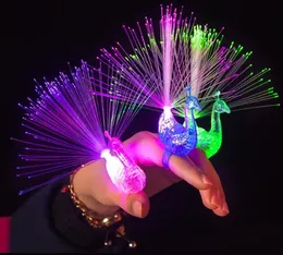 Colorful Light-up Toys Luminance Glow Flash luminous Flashing Peacock LED Finger Light Toys For Kids Party Decoration Gifts