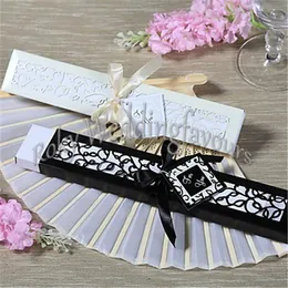 20PCS Elegant SILK FAN Wedding Party Favors with Nice Laser Cut Gift Box Package Bridal Shower Anniversary Party Supplies