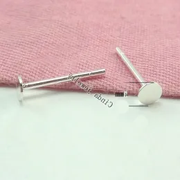 Smycken Resultat Komponenter Connectors 20pcs / Lot 925 Sterling Silver Earring Nail för DIY Presentkraft 4mm W295 *