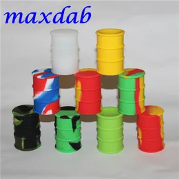 silicone oil barrel container jars dab wax vaporizer oil rubber drum shape container 26ml large food grade silicon dry herb tool