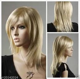 HAIRJOY Cabelo sintético Long Straight Layered Haircut Mulheres Ombre Wig  Side Parte Bangs