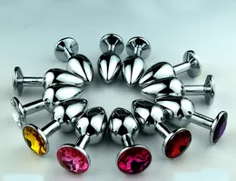 Unisex Butt Zabawki Plug Anal Srebrny Wkładka Ze Stali Nierdzewnej Metalowe Plated Jewelled Sexy Korek Zabawki analne dla Dorosłych