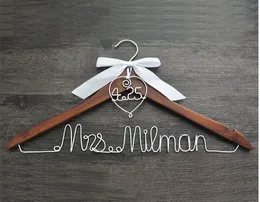 Personalized Wedding Hanger with heart and date for your wedding bridal hanger bow wedding dress hanger Bridesmaids For wedding party gifts