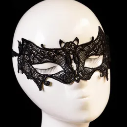 Halloween Maskerad Sexig Lady Lace Mask Fladdermusmask Party Svart