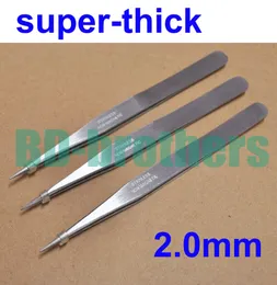 2.0mm 두꺼운 스테인레스 스틸 비자치 핀셋 13cm 길이 전화 수리에 대 한 좋은 품질 속눈썹 도구 도매 100pcs