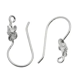 Beadsnice Flower Earwires Fransk krok Örhängen Resultat Open Loop Earring Wires i 925 Sterling Silver ID 34940