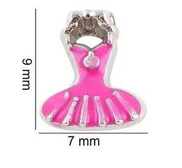 Großhandel 20 Teile/los Ballett Kleid Legierung Schwimm Medaillon Charms Fit Für Glass Living Memory Medaillon Anhänger