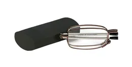 Homem feminino Fold Travel Business Tube Read óculos com copos de lê de caixa ampliação de óculos em resistência +1,00 2,00 2,50 3,00 3,50 4,00 Presente